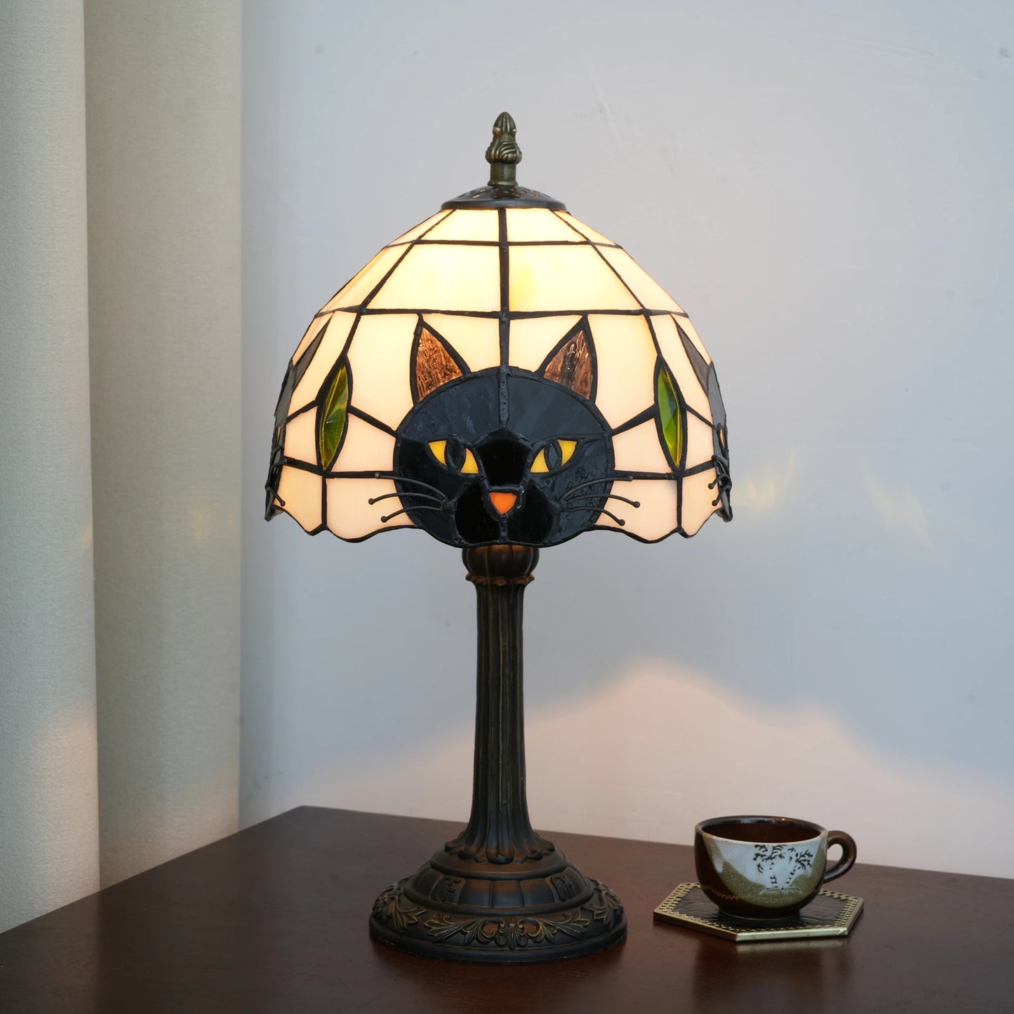 Midnight Whiskers — Black Cat Bedside Lamp