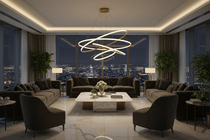 Halo Ring LED Pendant Light — Modern Ceiling Lamp for Living & Dining
