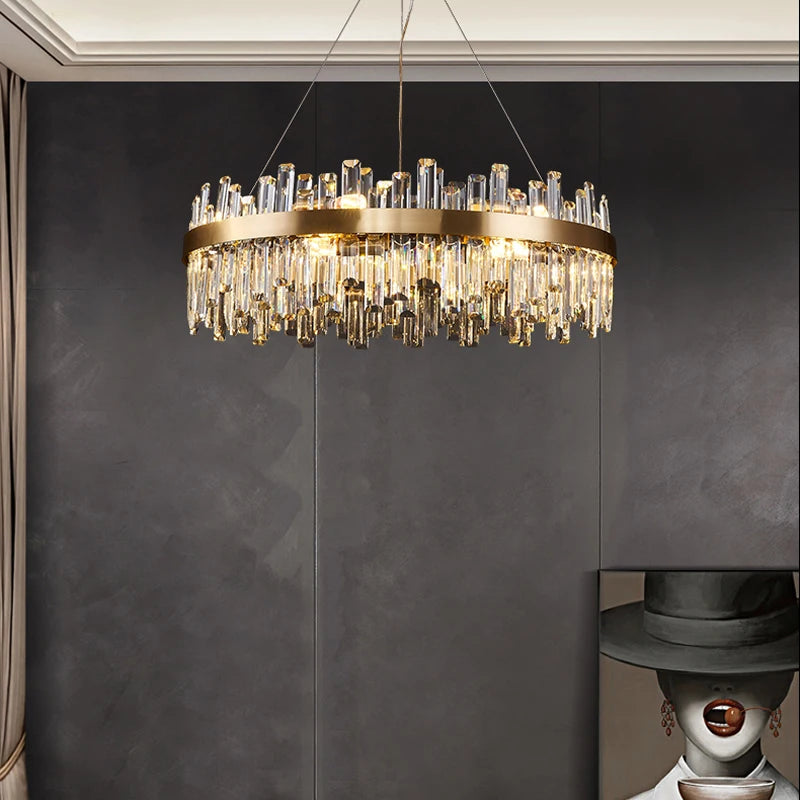Round & Oval Luxury LED Light for Dining Rooms & Grand Spaces — Crystal Halo Chandelier