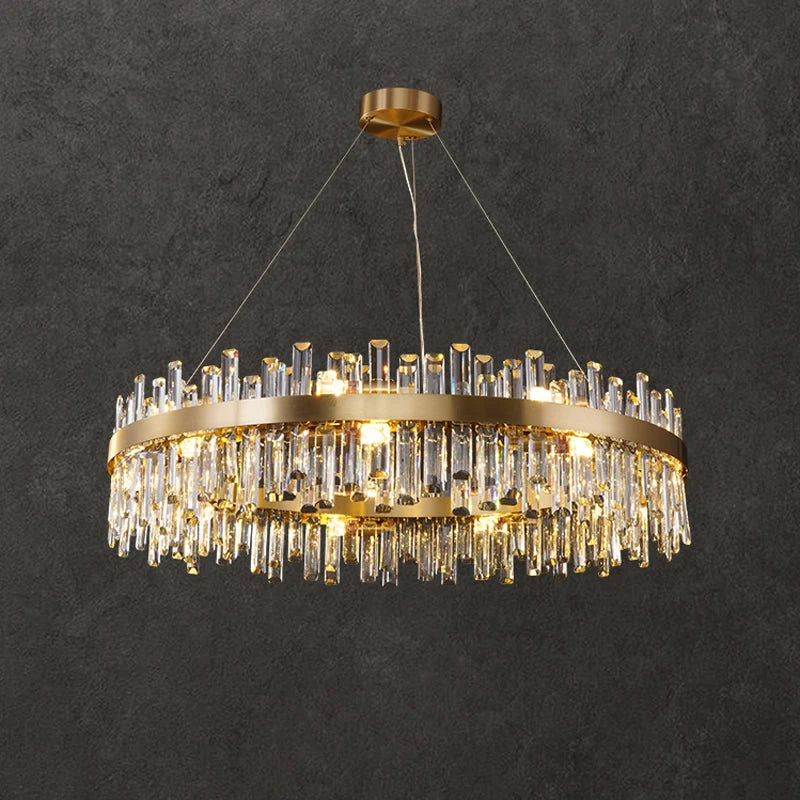 Round & Oval Luxury LED Light for Dining Rooms & Grand Spaces — Crystal Halo Chandelier