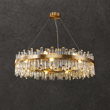Round & Oval Luxury LED Light for Dining Rooms & Grand Spaces — Crystal Halo Chandelier