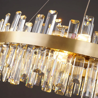 Round & Oval Luxury LED Light for Dining Rooms & Grand Spaces — Crystal Halo Chandelier