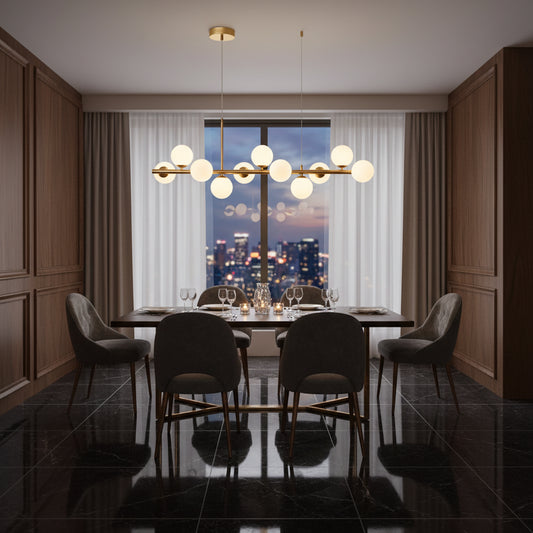 Luminary Spheres – Nordic Glass Ball Chandelier | Warm Ambient Glow for Dining, Kitchen & Living Spaces
