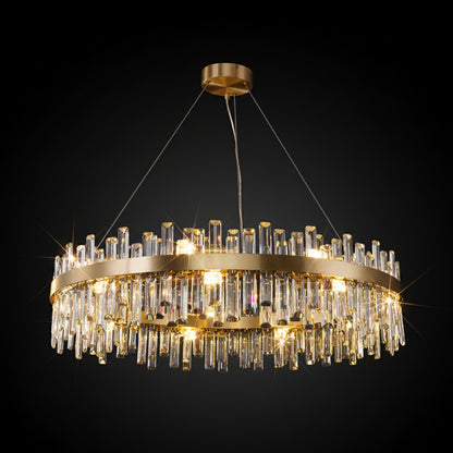 Round & Oval Luxury LED Light for Dining Rooms & Grand Spaces — Crystal Halo Chandelier