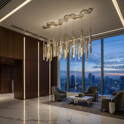 Lumora Tube Chandelier — Modular Nordic LED Ceiling Light for Dining Rooms, Living Rooms & Bars
