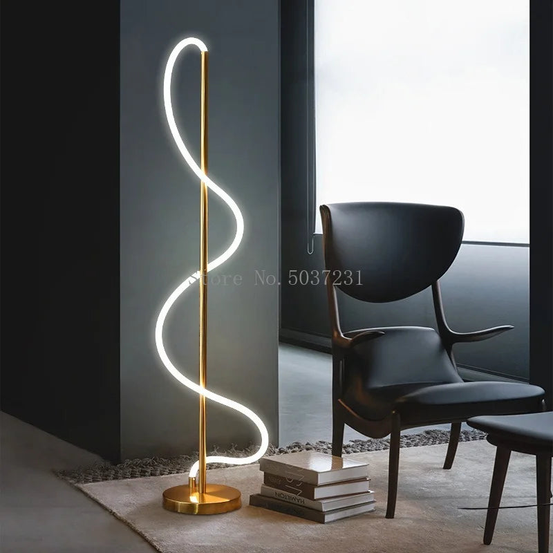Lumora Arc Floor Lamp — Nordic Minimalist LED Light for Living Room & Bedroom