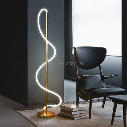 Lumora Arc Floor Lamp — Nordic Minimalist LED Light for Living Room & Bedroom