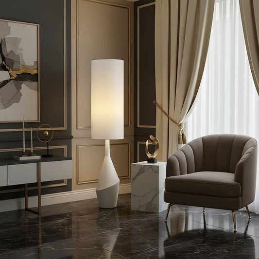 Lumora Blanco Floor Lamp — Nordic Minimalist Glow for Living Rooms & Bedrooms