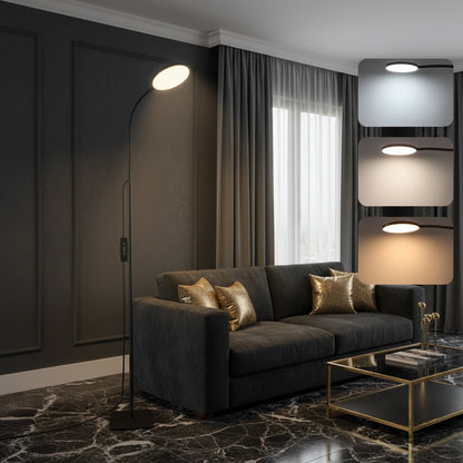 Lumora Halo Floor Lamp — Circular LED Light & 5 Brightness Levels for the Perfect Ambiance