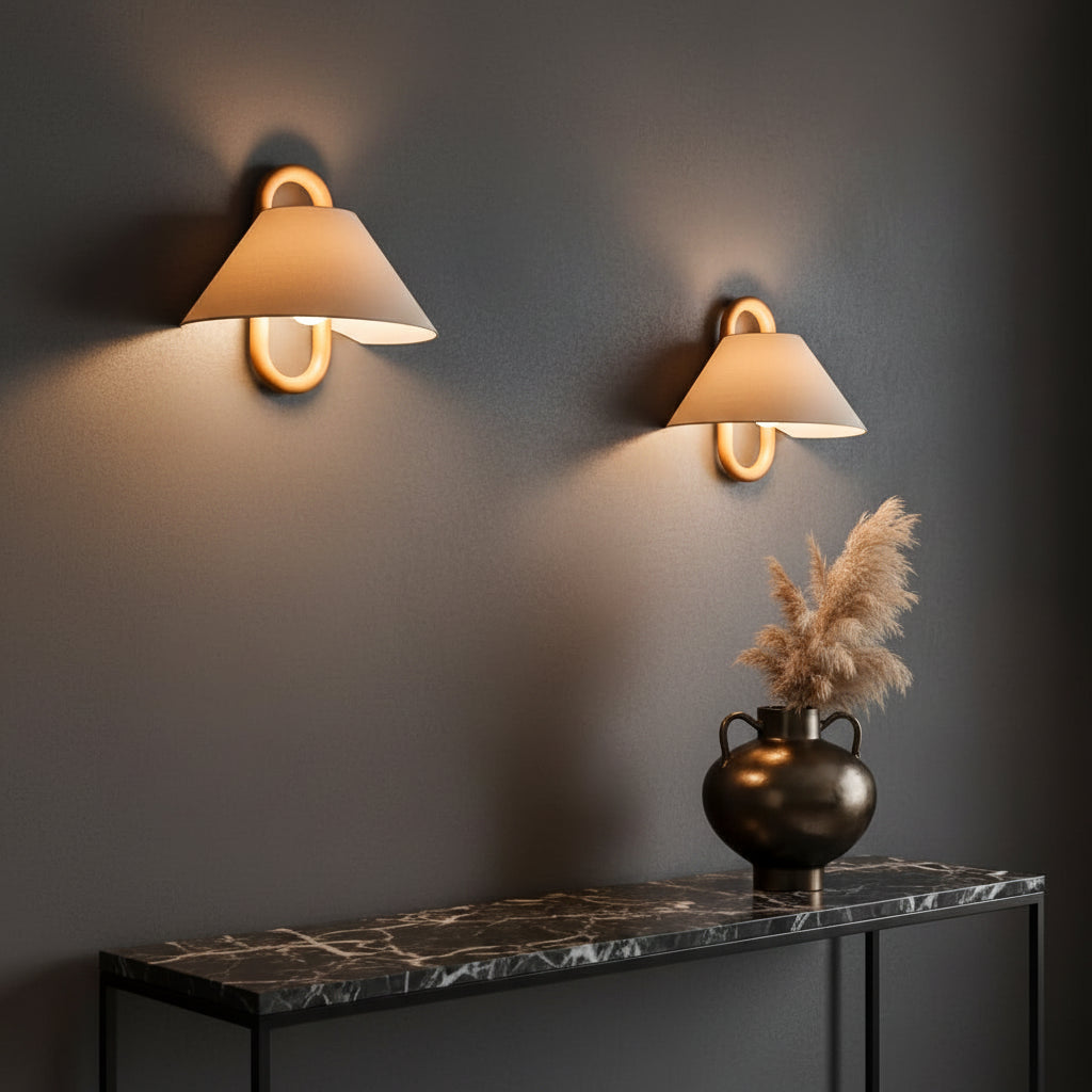 Luminary Wabi-Sabi Wall Sconce | Handcrafted Beech Wood Lamp for Bedroom & Living Room