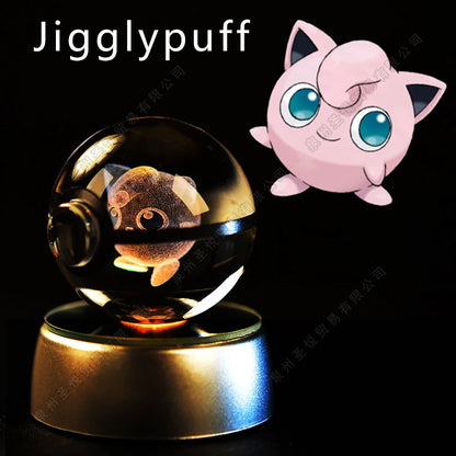 Pokémon 3D Crystal Ball Night Light – LED Glass Lamp & Collectible Gift