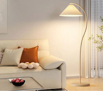 The Lumora Arc — Cream Fishing Floor Lamp for Living Spaces