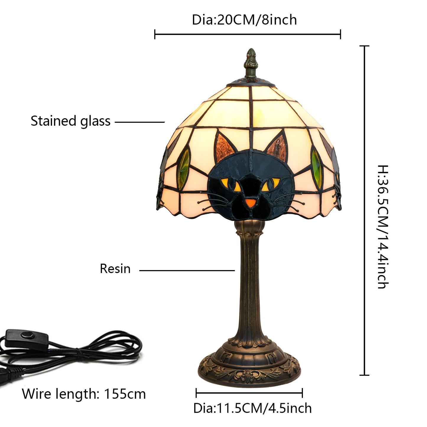 Midnight Whiskers — Black Cat Bedside Lamp