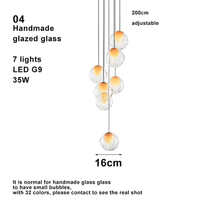 Prismatic Bubble Chandelier | Handmade Glazed Glass