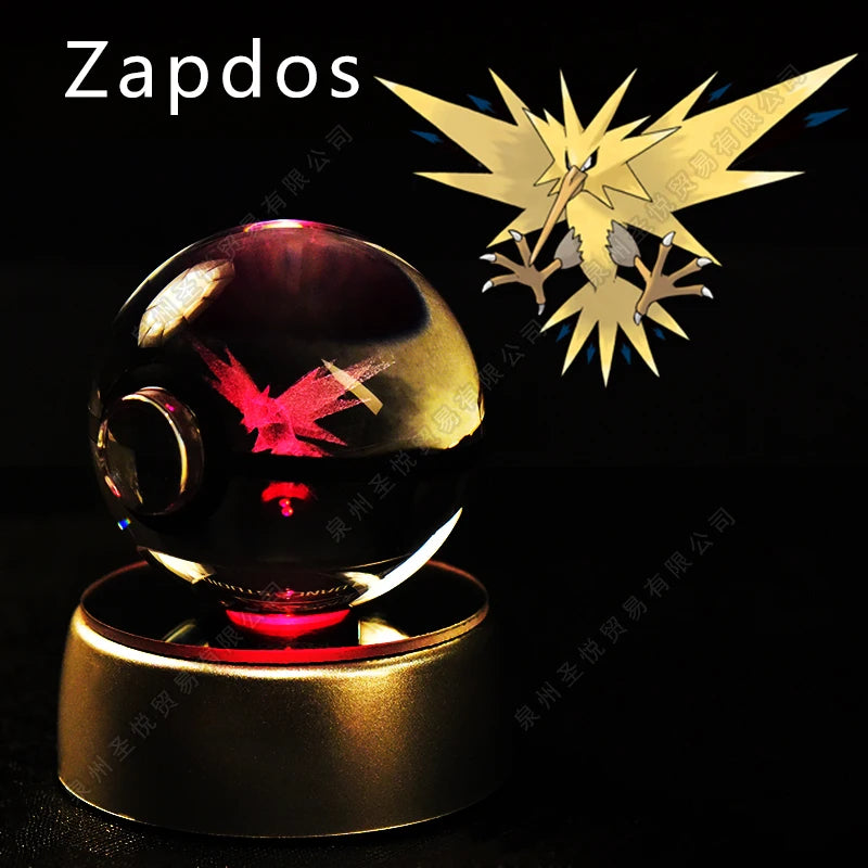 Pokémon 3D Crystal Ball Night Light – LED Glass Lamp & Collectible Gift
