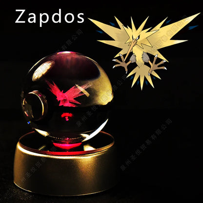 Pokémon 3D Crystal Ball Night Light – LED Glass Lamp & Collectible Gift