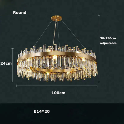 Round & Oval Luxury LED Light for Dining Rooms & Grand Spaces — Crystal Halo Chandelier