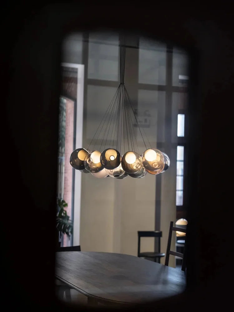 Prismatic Bubble Chandelier | Handmade Glazed Glass