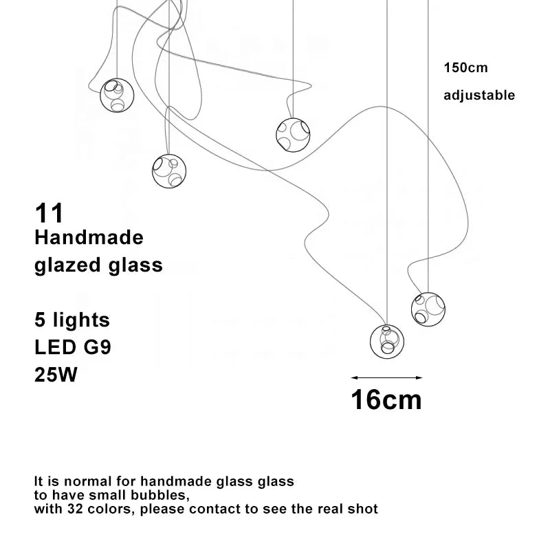 Prismatic Bubble Chandelier | Handmade Glazed Glass