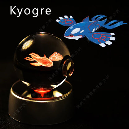 Pokémon 3D Crystal Ball Night Light – LED Glass Lamp & Collectible Gift