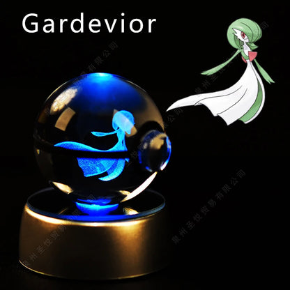 Pokémon 3D Crystal Ball Night Light – LED Glass Lamp & Collectible Gift