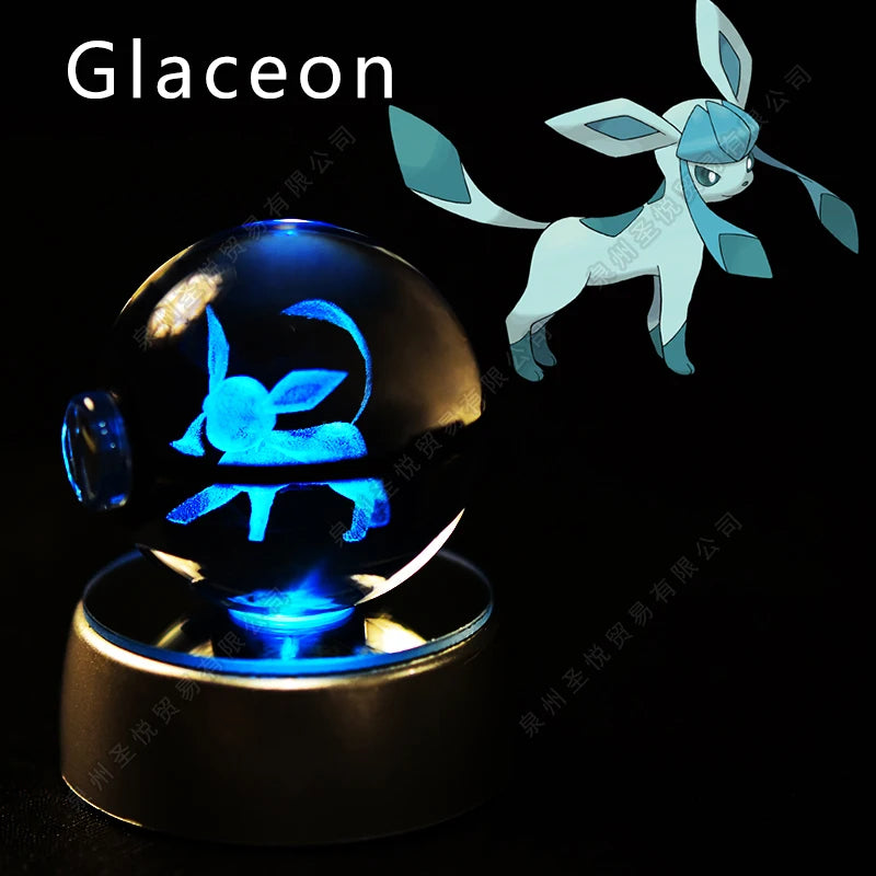 Pokémon 3D Crystal Ball Night Light – LED Glass Lamp & Collectible Gift