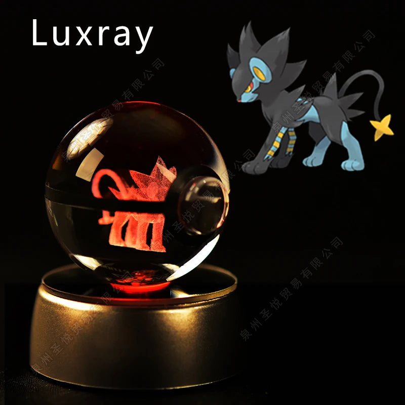 Pokémon 3D Crystal Ball Night Light – LED Glass Lamp & Collectible Gift