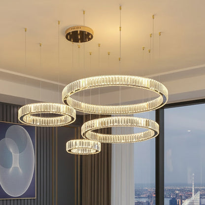 Dimmable Luxury Light That Commands the Room —  Lumora Crystal Ring Chandelier