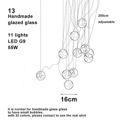 Prismatic Bubble Chandelier | Handmade Glazed Glass