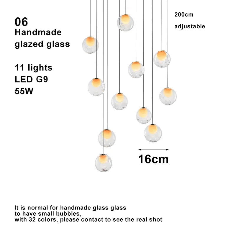 Prismatic Bubble Chandelier | Handmade Glazed Glass