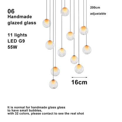 Prismatic Bubble Chandelier | Handmade Glazed Glass