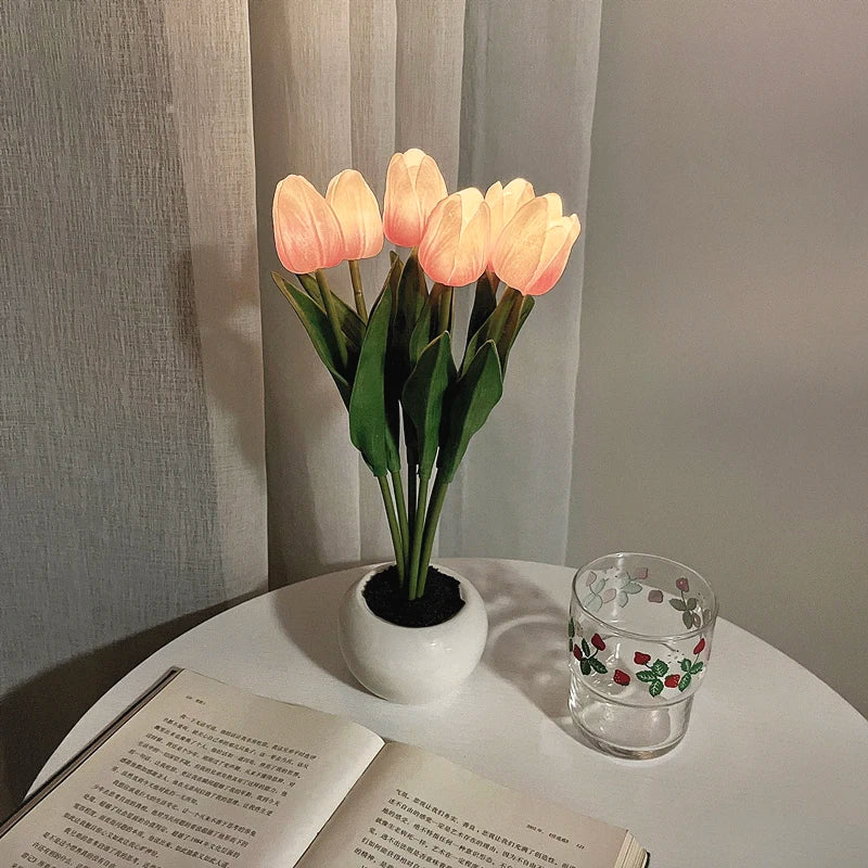 Lumora Tulip Glow Lamp – Enchanting LED Flower Night Light