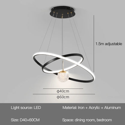 Lumora Ring — Modern LED Chandelier for Living Room, Dining Room & Kitchen Island