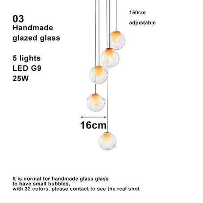 Prismatic Bubble Chandelier | Handmade Glazed Glass