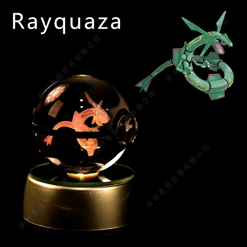 Pokémon 3D Crystal Ball Night Light – LED Glass Lamp & Collectible Gift