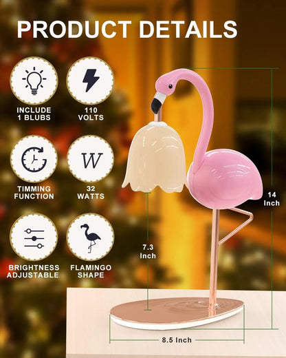 Lumora Flamingo Glow — Dimmable Candle Warmer Lamp with Timer