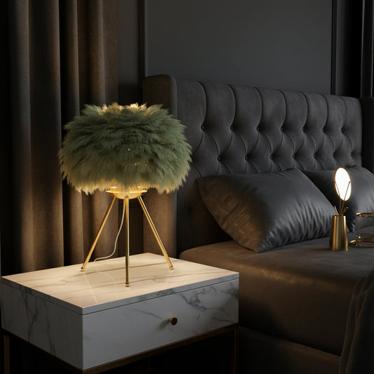 Lumora Feather Glow Lamp – Nordic Gold Elegance for Your Perfect Ambiance