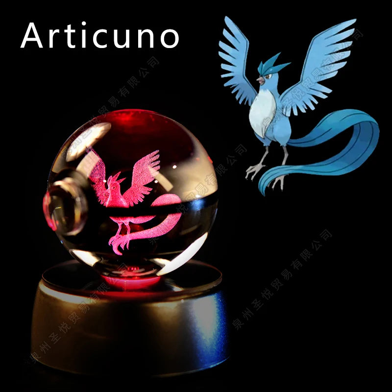 Pokémon 3D Crystal Ball Night Light – LED Glass Lamp & Collectible Gift