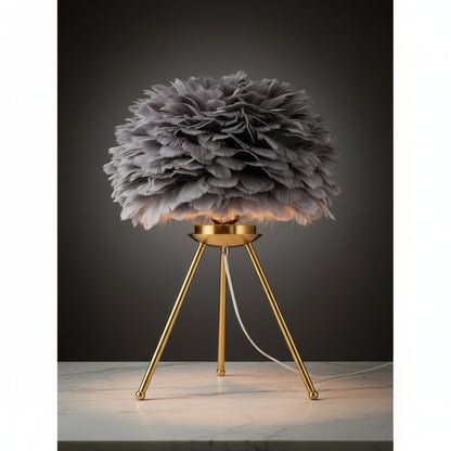 Lumora Feather Glow Lamp – Nordic Gold Elegance for Your Perfect Ambiance
