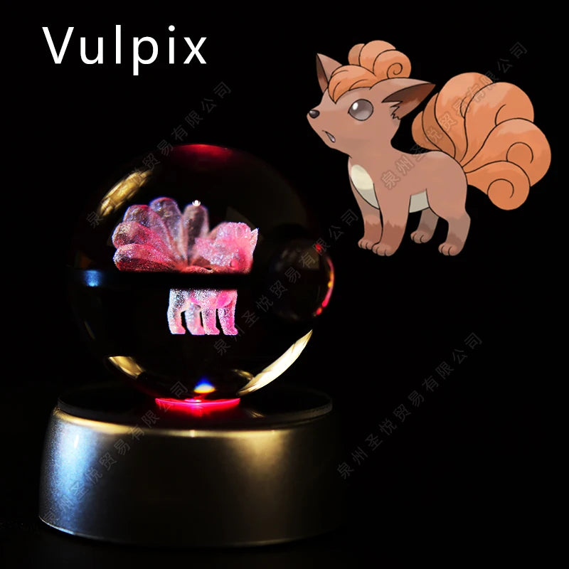 Pokémon 3D Crystal Ball Night Light – LED Glass Lamp & Collectible Gift