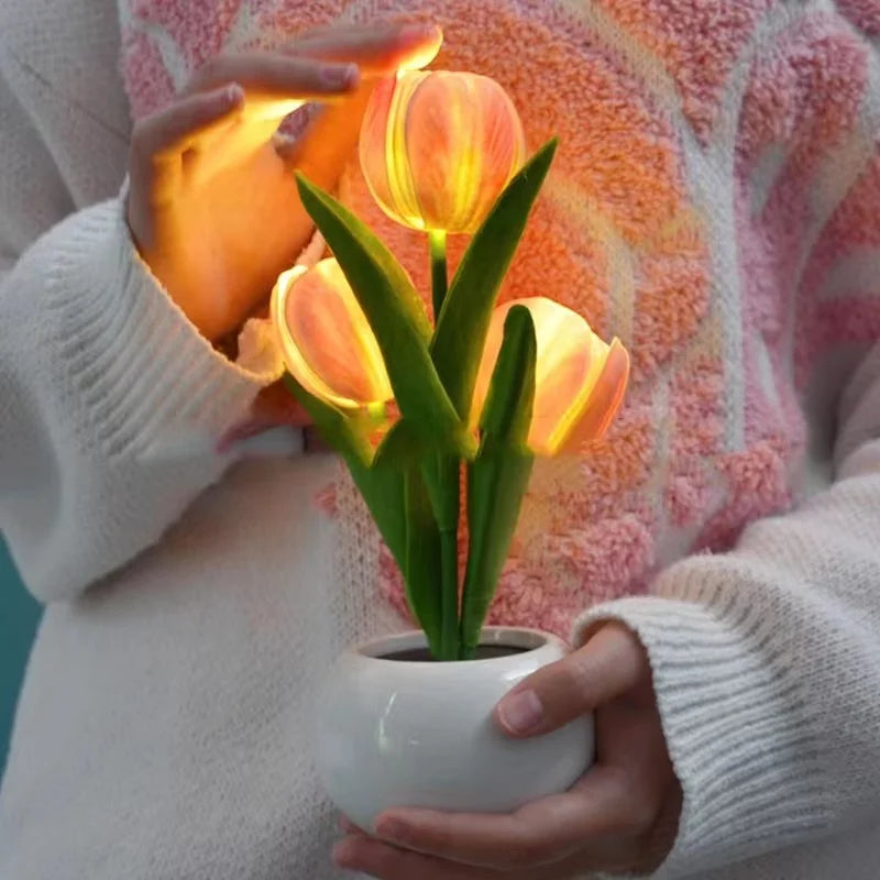 Lumora Tulip Glow Lamp – Enchanting LED Flower Night Light
