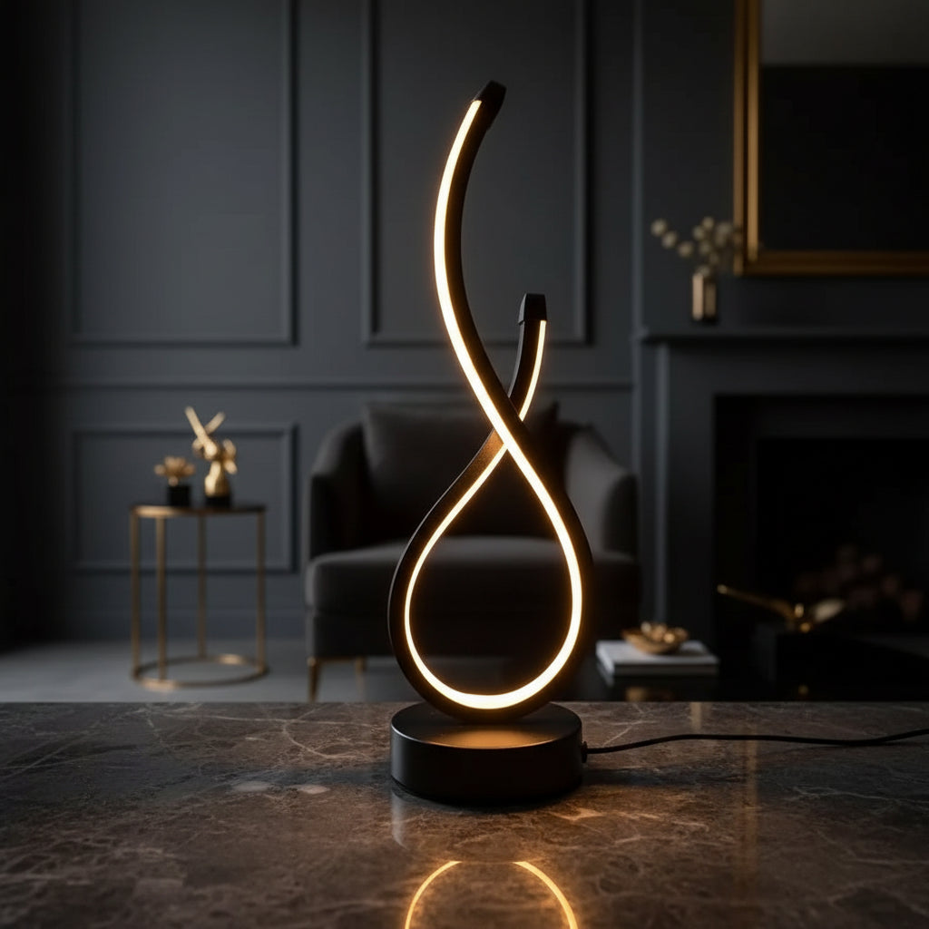 Lumora Spiral Lamp — Modern Dimmable Desk Light
