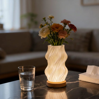 Lumora Art Desk Lamp — USB Dimmable Night Light with Sculptural Shade for Bedroom & Home Office