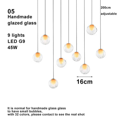 Prismatic Bubble Chandelier | Handmade Glazed Glass