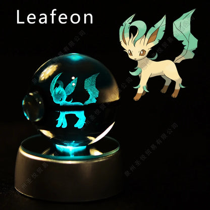 Pokémon 3D Crystal Ball Night Light – LED Glass Lamp & Collectible Gift