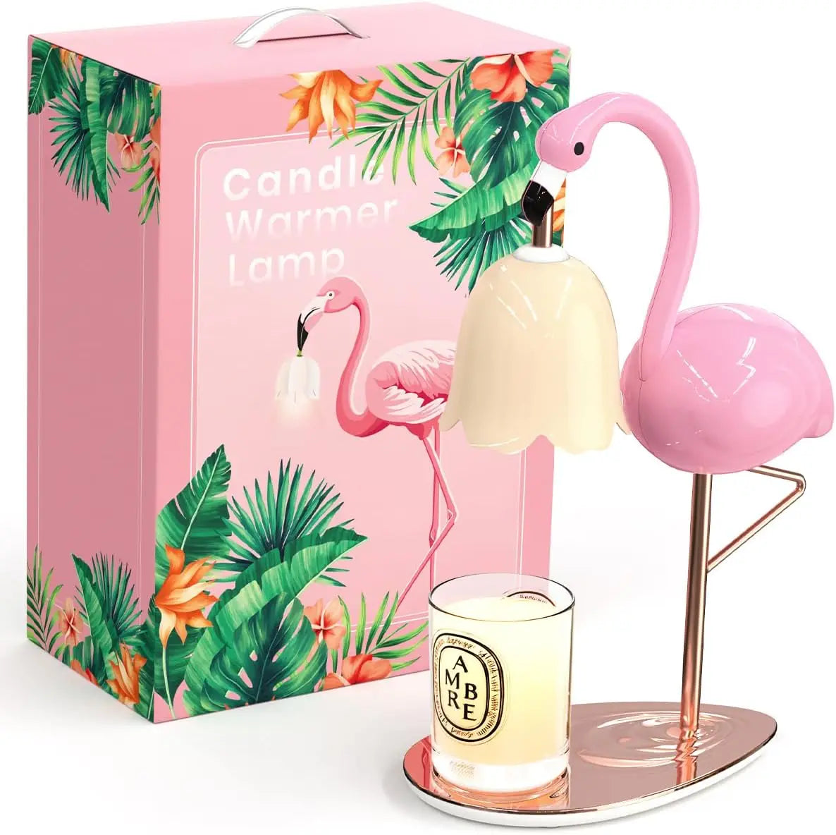 Lumora Flamingo Glow — Dimmable Candle Warmer Lamp with Timer