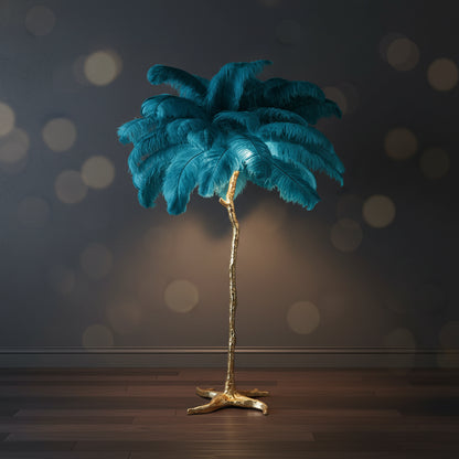 Luxury Standing Light for Living Room & Bedroom – Nordic Ostrich Feather Floor Lamp