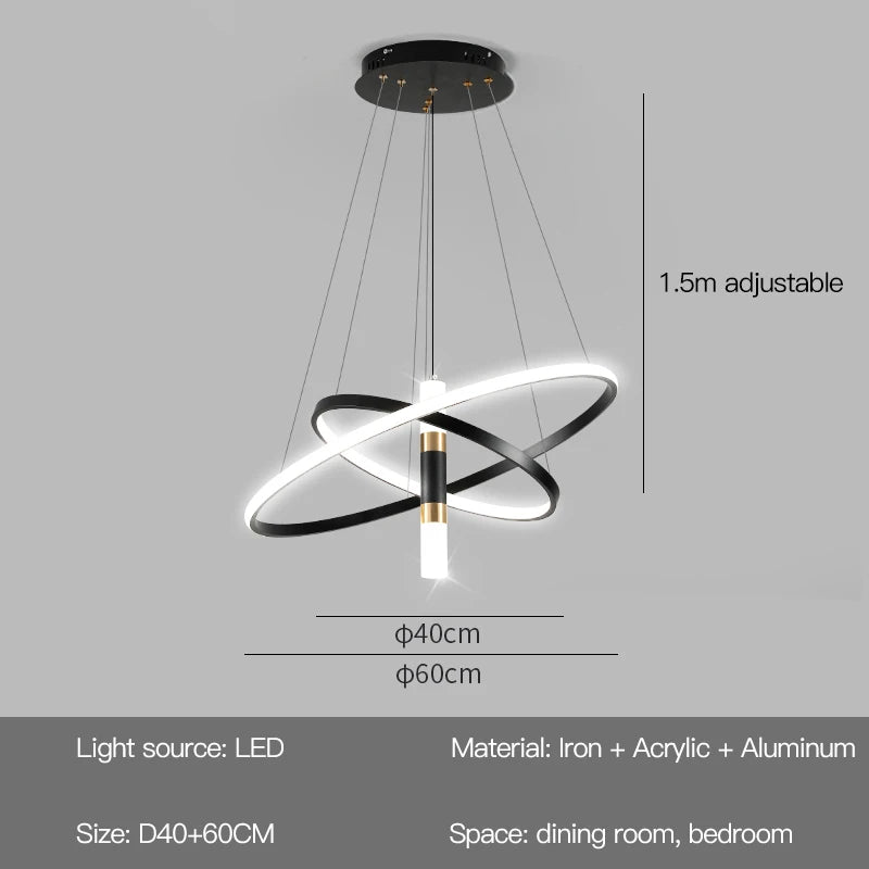 Lumora Ring — Modern LED Chandelier for Living Room, Dining Room & Kitchen Island