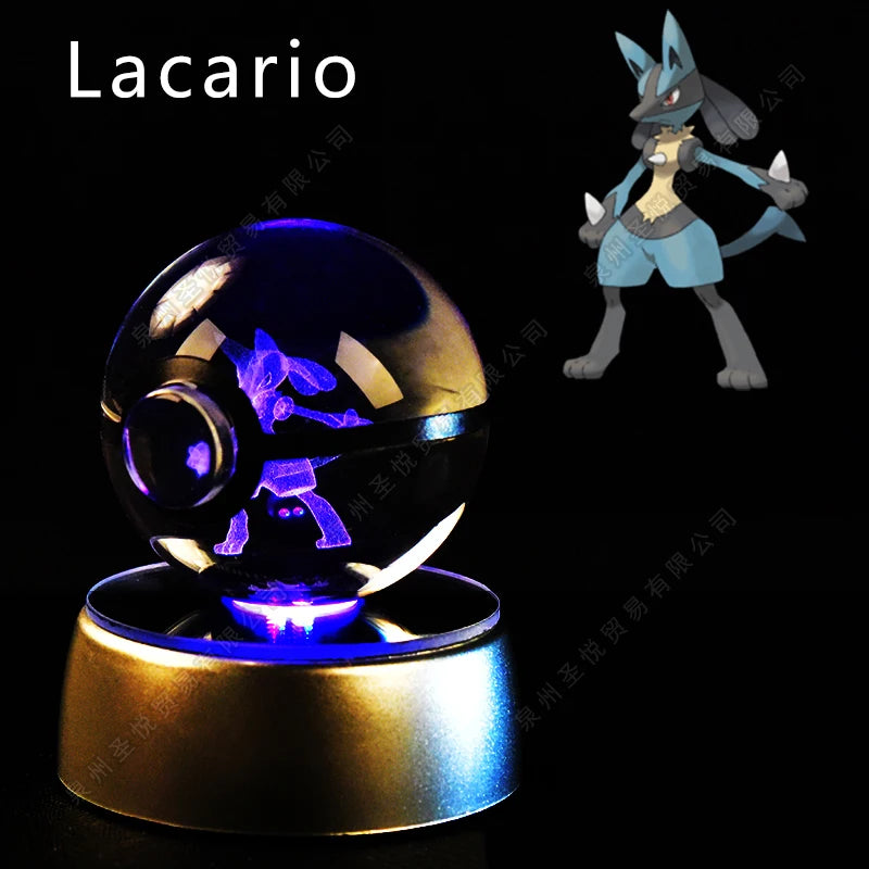 Pokémon 3D Crystal Ball Night Light – LED Glass Lamp & Collectible Gift