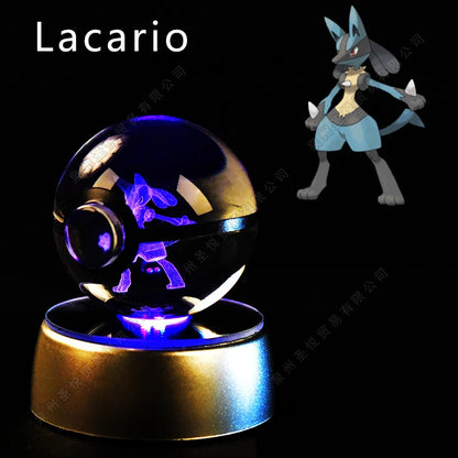 Pokémon 3D Crystal Ball Night Light – LED Glass Lamp & Collectible Gift
